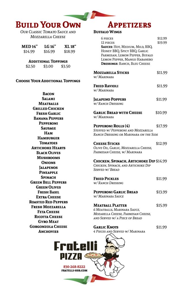 Fratelli Pizza Horseshoe Bay