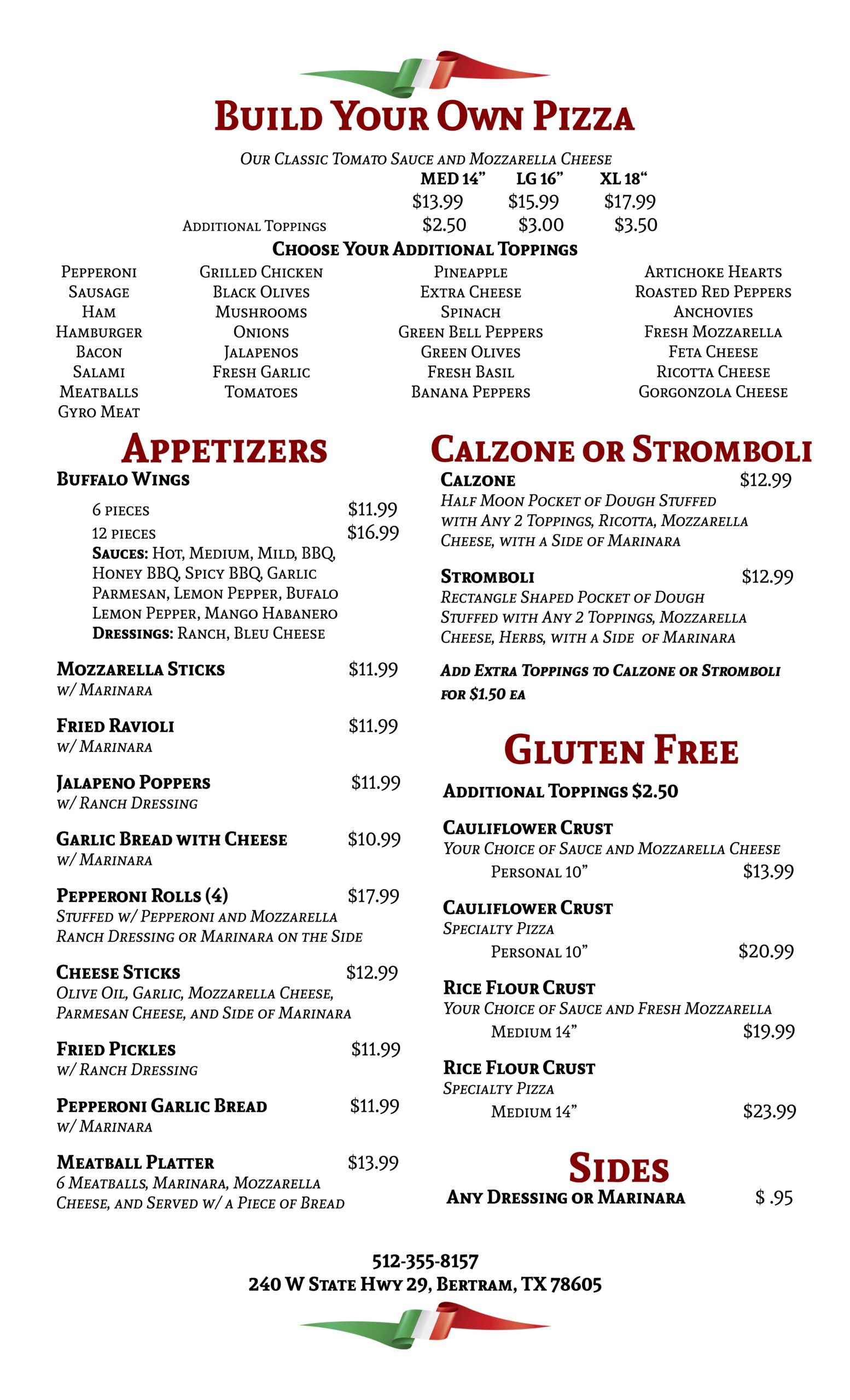 Fratelli Pizza Bertram TX
